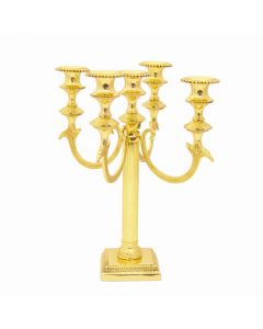 Grehom 5 Arm Candelabra - Golden Fountain; 30 cm Candle Holder