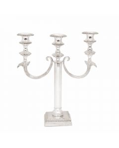 Grehom 3 Arm Candelabra - Silver Fountain; 30 cm Candle Holder