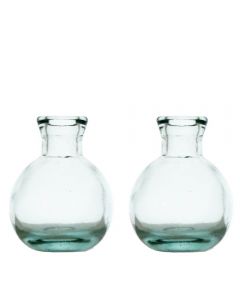 Grehom Recycled Glass Bud Vase - Pot Belly (Set of 2)
