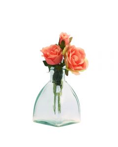 Grehom Recycled Glass Bud Vase - Square Dome; Set of 2