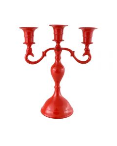 Grehom 3 Arm Candelabra - Pall Mall (Red); 23 cm Candle Holder