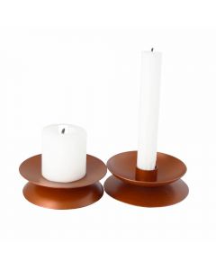 Grehom Reversible Candle Holder- Copper (Set of 2); Candlestick & Votive Holder