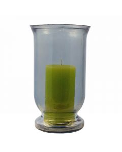 Grehom Recycled Glass Hurricane Lamp (25 cm) - Straight & Tall (Grey)