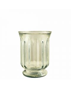 Grehom Recycled Glass Hurricane Lamp (14 cm) - Fluted