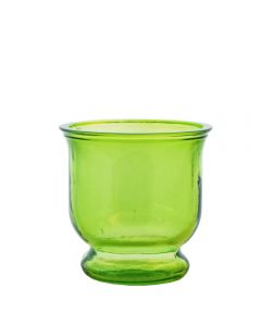 Grehom Recycled Glass Hurricane Lamp (9 cm) - Green; Delivered with a tealight
