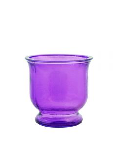 Grehom Recycled Glass Hurricane Lamp (9 cm) - Lilac; Delivered with a tealight