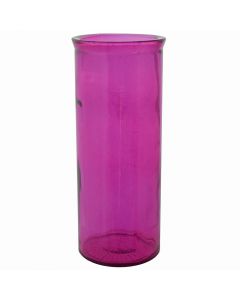 Grehom Recycled Glass Vase - Tube (Fuchsia); 27 cm Vase