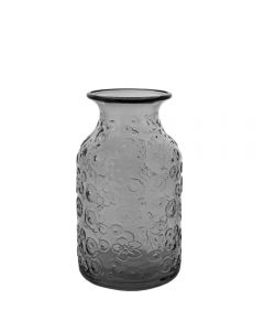 Grehom Recycled Glass Vase - Flowers (Grey); 16 cm Vase