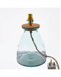 Grehom Table Lamp Base- Conical; 27 cm Recycled Glass Table Lamp Base