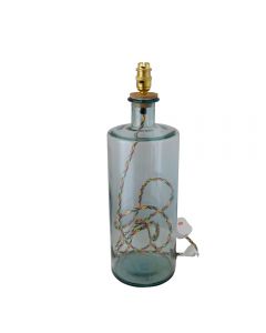 Grehom Table Lamp Base- Clear Cylinder; 46 cm Recycled Glass Table Lamp Base