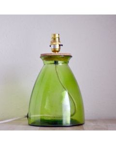 Grehom Table Lamp Base- Green Conical; 27 cm Recycled Glass Table Lamp Base