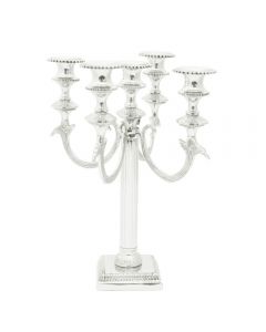 Grehom 5 Arm Candelabra - Silver Fountain; 30 cm Candle Holder