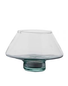 Grehom Recycled Glass Hurricane Lamp - Clear Conical