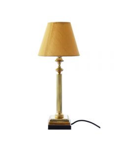 Grehom Table Lamp - Fountain (Golden); 33 cm Brass Lamp Base With Shade