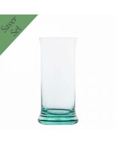 Grehom Recycled Glass Highball Tumblers (Set of 6) - Slim (300 ml)