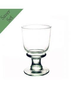 Grehom Recycled Glass Wine Glasses (Set of 6) - Copa (Medium); 300ml Stemware
