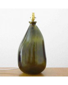 Grehom Table Lamp Base-Ceylon (Olive Green); 42 cm Recycled Glass Lamp Base - PRICE ON REQUEST