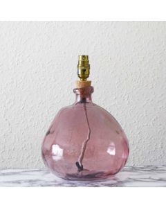 Grehom Table Lamp Base- Bubble (Blush); 32 cm Recycled Glass Lamp Base - PRICE ON REQUEST