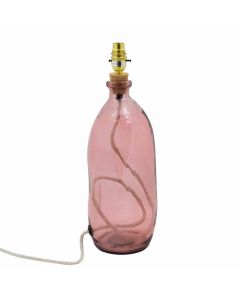 Grehom Table Lamp Base- Curvy (Blush); 43 cm Recycled Glass Lamp Base - PRICE ON REQUEST