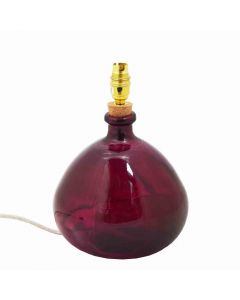 Grehom Table Lamp Base- Bubble (Burgundy); 32 cm Recycled Glass Lamp Base - PRICE ON REQUEST