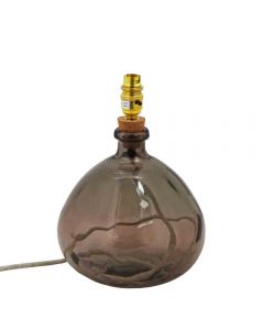 Grehom Table Lamp Base- Bubble (Smoke); 32 cm Recycled Glass Lamp Base - PRICE ON REQUEST