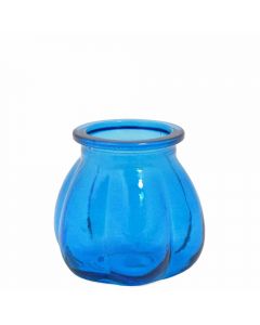 Grehom Recycled Glass Vase- Pumpkin (Blue); 11 cm Vase - PRICE ON REQUEST