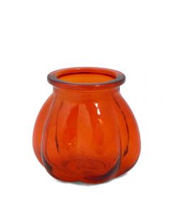 Grehom Recycled Glass Vase- Pumpkin (Orange); 11 cm Vase - PRICE ON REQUEST