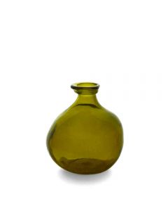 Grehom Recycled Glass Vase- Bubble (Olive Green); 18 cm Vase - PRICE ON REQUEST