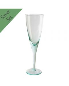 Grehom Champagne Flute Glasses (Set of 6) - Nice & Simple; 200 ml Recycled Glass Wine Glasses; Saver Set - PRICE ON REQUEST
