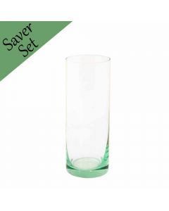 Grehom Recycled Glass Highball Tumblers (Set of 6) - Tall (450 ml)