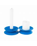 Grehom Reversible Candle Holder- Blue (Set of 2); Candlestick & Votive Holder