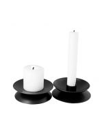 Grehom Reversible Candle Holder- Black (Set of 2); Candlestick & Votive Holder