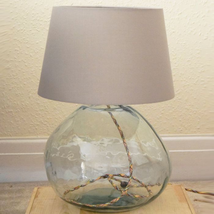 Grehom Table Lamp Base 39 Cm Recycled, Glass Bubble Base Table Lamp